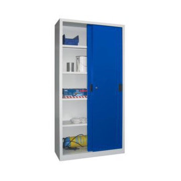 Schiebetürenschrank, HxBxT 1950x1000x500mm, RAL7035, Front RAL5010