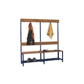 Umkleidebank, LxT 1500x400mm, Holzleisten Buche, Gestell RAL5010