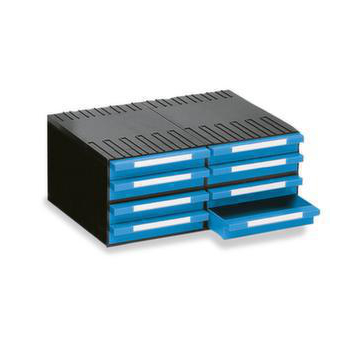 Schubladensystem,HxBxT 202x482x345mm,4x2 Schublade(n),Schubladen blau