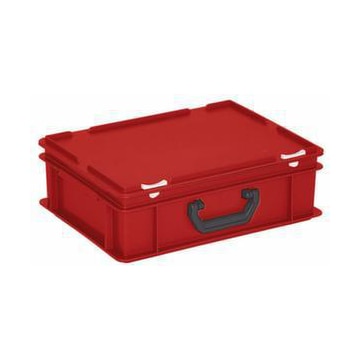 Euronorm-Koffer, HxLxB 135x400x300mm, 11l, PP, rot, Scharnierdeckel