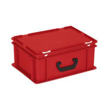 Euronorm-Koffer, HxLxB 185x400x300mm, 16l, PP, rot, Scharnierdeckel