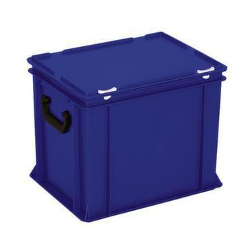 Euronorm-Koffer, HxLxB 335x400x300mm, 31l, PP, blau, Scharnierdeckel