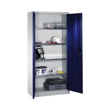 Universalschrank, HxBxT 1950x930x400mm, Korpus RAL7035, Front RAL5010