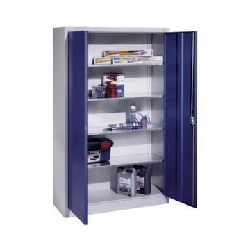 Universalschrank, HxBxT 1950x1200x400mm, Korpus RAL7035, Front RAL5010