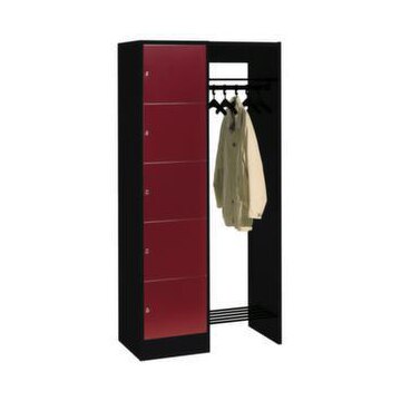 Schließfach-Garderobe,HxBxT 1950x960x480mm,Korpus RAL7021,Front RAL3003