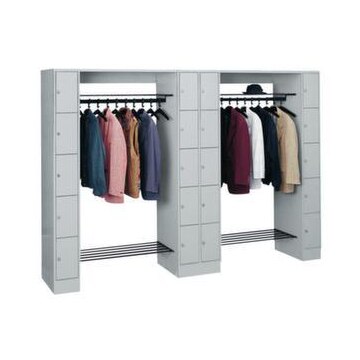 Schließfach-Garderobe, RAL7035, HxBxT 1950x2840x480mm, 4x5 Fächer