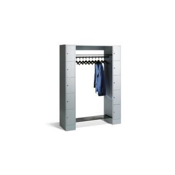 Schließfach-Garderobe, RAL7035, HxBxT 1950x1430x480mm, 2x5 Fächer