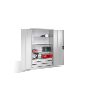 Großraum-Flügeltürenschrank, HxBxT 1950x1200x500mm, 4xStahlboden