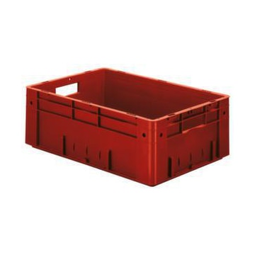 Euronorm-Stapelbehälter,HxLxB 210x600x400mm,38l,PP,rot,Wände geschlossen