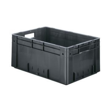 Euronorm-Stapelbehälter,HxLxB 270x600x400mm,50l,PP,grau,Wände geschlossen