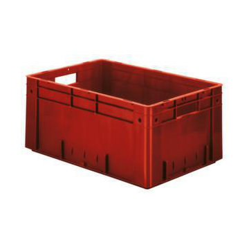 Euronorm-Stapelbehälter,HxLxB 270x600x400mm,50l,PP,rot,Wände geschlossen