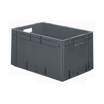 Euronorm-Stapelbehälter,HxLxB 320x600x400mm,60l,PP,grau,Wände geschlossen