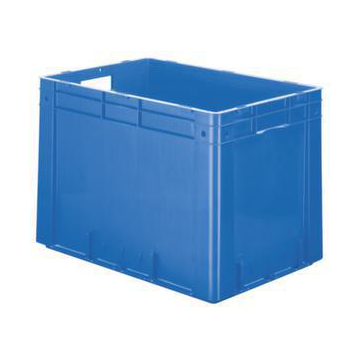 Euronorm-Stapelbehälter,HxLxB 420x600x400mm,80l,PP,blau,Wände geschlossen