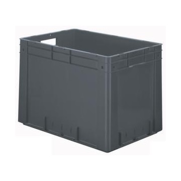 Euronorm-Stapelbehälter,HxLxB 420x600x400mm,80l,PP,grau,Wände geschlossen