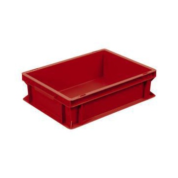 Euronorm-Stapelbehälter,HxLxB 120x400x300mm,10l,PP,rot,Wände geschlossen