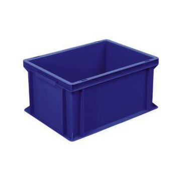 Euronorm-Stapelbehälter,HxLxB 220x400x300mm,21l,PP,blau,Wände geschlossen