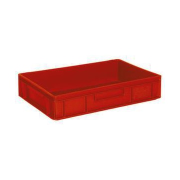 Euronorm-Stapelbehälter,HxLxB 120x600x400mm,23l,PP,rot,Wände geschlossen