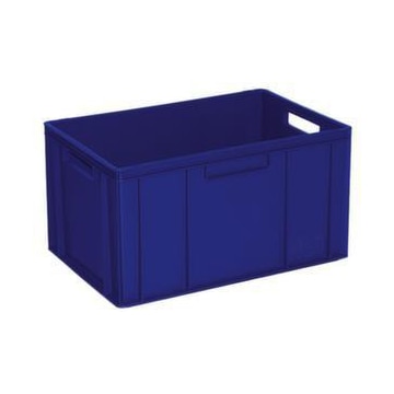Euronorm-Stapelbehälter,HxLxB 320x600x400mm,63l,PP,blau,Wände geschlossen