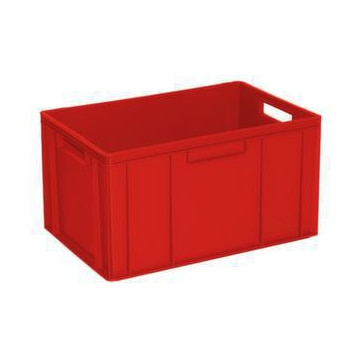 Euronorm-Stapelbehälter,HxLxB 320x600x400mm,63l,PP,rot,Wände geschlossen