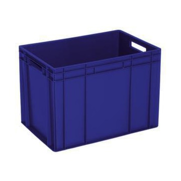 Euronorm-Stapelbehälter,HxLxB 420x600x400mm,83l,PP,blau,Wände geschlossen