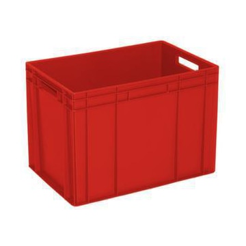 Euronorm-Stapelbehälter,HxLxB 420x600x400mm,83l,PP,rot,Wände geschlossen