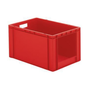 Euronorm-Stapelbehälter,HxLxB 320x600x400mm,61l,PP,rot,Wände geschlossen