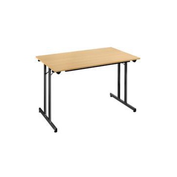 Klapptisch,HxBxT 740x1200x600mm,rechteckig,T-Fuß schwarz,Vierkantrohr