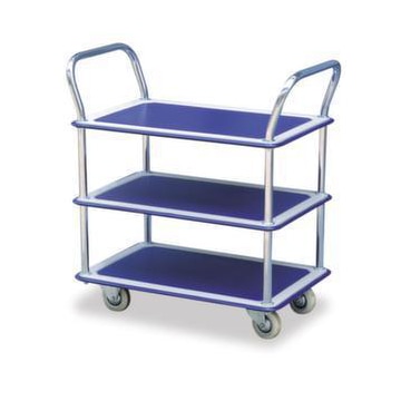 Etagenwagen, Tragl. 120kg, 3 Etage(n), Ladefl. LxB 750x480mm, RAL5017