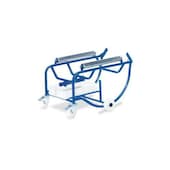 Fasskippbock, f. 1x200l Fass, Ölwanne 10l, Auflage m. Walzen, RAL5010