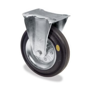 ESD-Bockrolle,Tragl. 100kg,Vollgummi-Bereifung,Rollenlager,ØxB 100x30mm