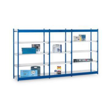 Lagerregal, Grund+2xAnbau, HxBxT 2000x3710x470mm, Fachl. 200kg