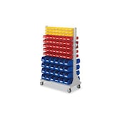 Sichtlagerkastenregal, fahrbar, Grundfeld, HxBxT 1580x1000x500mm