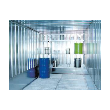 Gitterrostregal,f. Gefahrstoff-Container,BxT 800x500mm,3xGitterrost