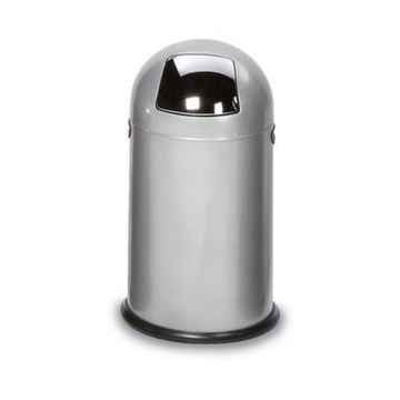 Abfallbehälter,40l,HxØ 730x415mm,Innenbehälter Stahl,Korpus Stahl silber