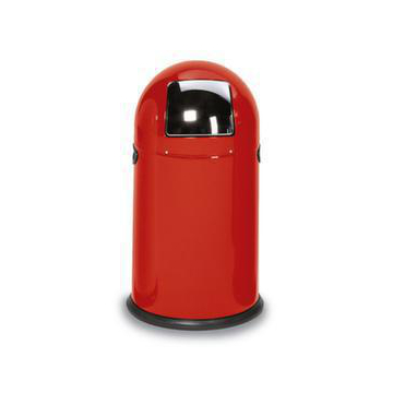 Abfallbehälter,40l,HxØ 730x415mm,Innenbehälter Stahl,Korpus Stahl rot