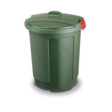 Abfallbehälter, HxØ 640x390-490mm, Korpus PP grün, Deckel PE grün