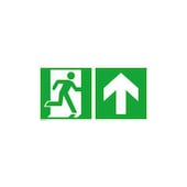 Fluchtwegschild,Notausgang rechts,Pfeil rechts aufwärts,Aufkleber,Folie