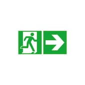 Fluchtwegschild, Notausgang rechts, Pfeil rechts, Aufkleber, Folie