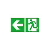 Fluchtwegschild, Notausgang links, Pfeil links, Aufkleber, Folie
