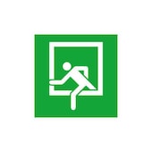 Fluchtwegeschild, Notausstieg, Aufkleber, Folie, langnachleuchtend