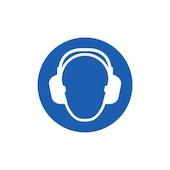 Gebotsschild, Gehörschutz benutzen, Wandschild, Alu, Ø 100mm