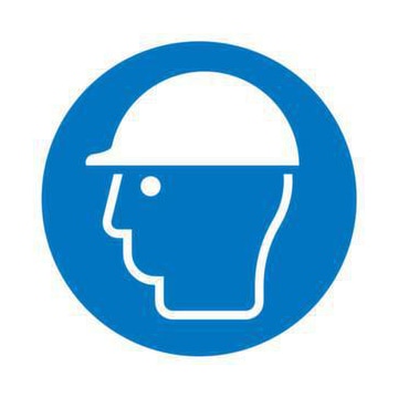 Gebotsschild, Kopfschutz benutzen, Wandschild, Alu, Ø 100mm