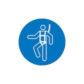 Gebotsschild, Auffanggurt anlegen, Wandschild, Alu, Ø 200mm