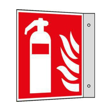 Brandschutzschild, Feuerlöscher, Fahnenschild, Alu, langnachleuchtend