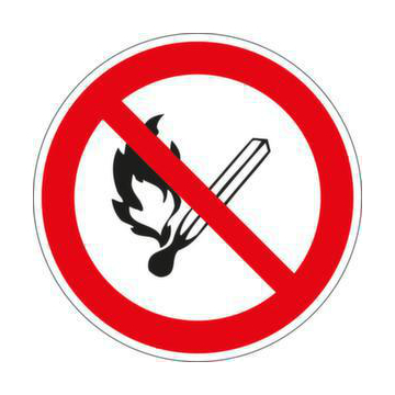 Verbotsschild offenes Feuer/Licht/Rauchen verboten