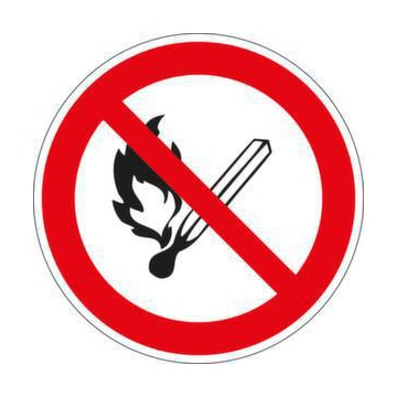 Verbotsschild, Keine offene Flamme, Aufkleber, Folie, langnachleuchtend
