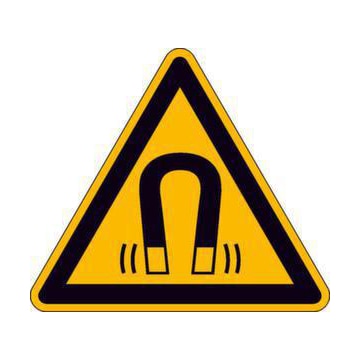 Warnschild, Warnung v. magnetischem Feld, Aufkleber, Folie, HxB 200x200mm