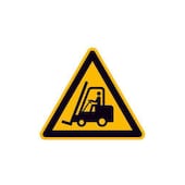 Warnschild, Warnung v. Flurförderzeugen, Aufkleber, Folie, HxB 200x200mm