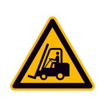 Warnschild, Warnung v. Flurförderzeugen, Aufkleber, Folie, HxB 200x200mm
