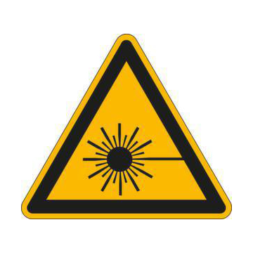 Warnschild,Warnung v. Laserstrahl,Aufkleber,Folie,HxB 25x25mm